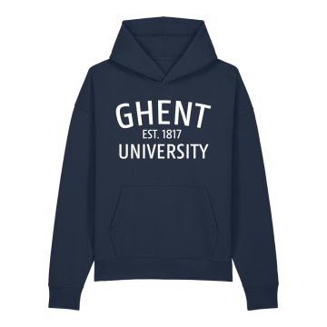 Hooded sweater oversized - unisex - navy - NIEUW